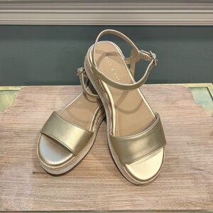 Kelly & Katie Women’s “Nicie” Metallic Gold 2” Espadrille Wedge Sandals Size 10M